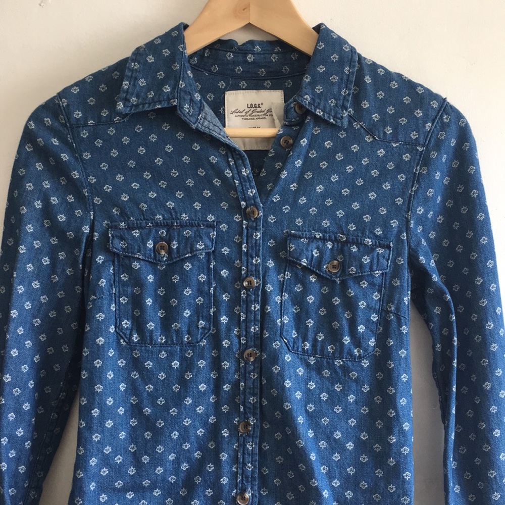 Patterned Denim Button Down - Picture 6 of 10